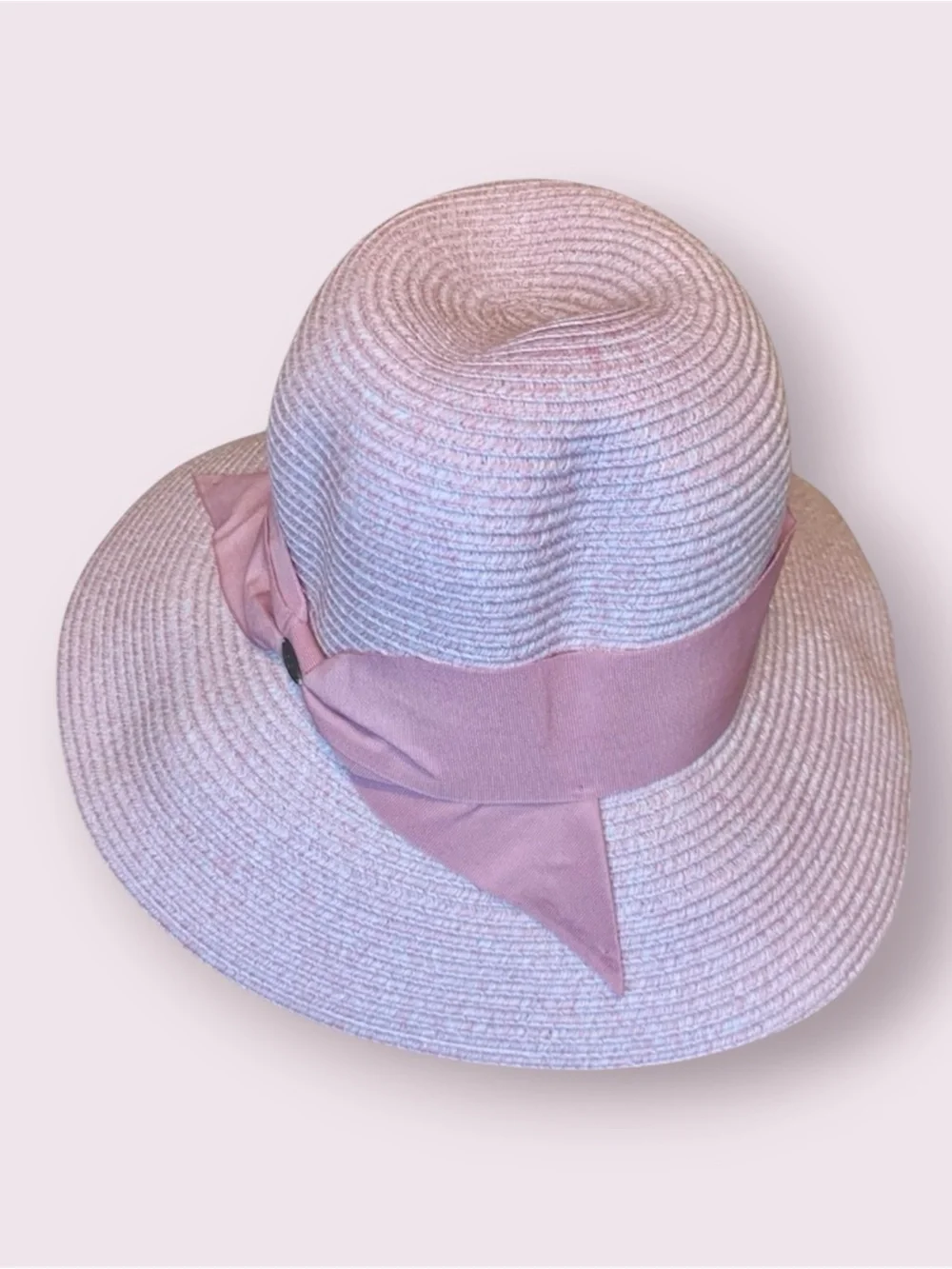 NWT C C Exclusives Straw Floppy Sun Hat Pink One Size